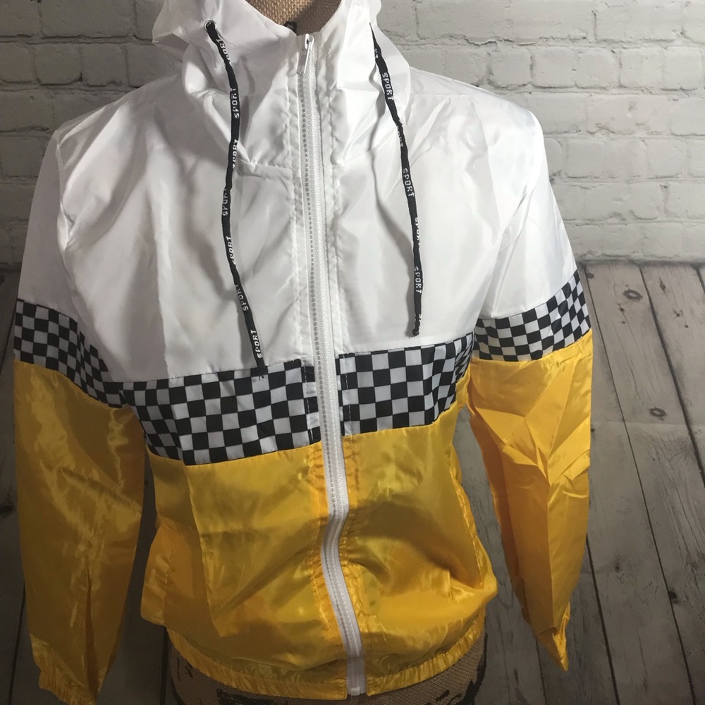 Color Block Elastic Waist Drawstring Jacket - Picture 4 of 8